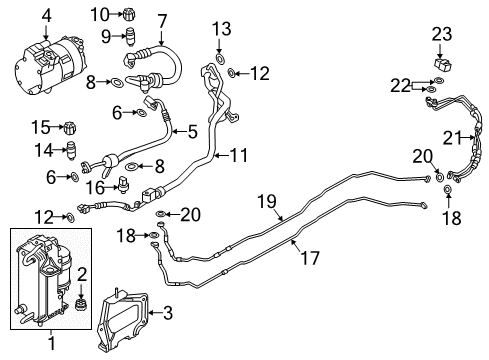 2022 BMW 530e Suction Pipe Evaporator-Compressor Diagram for 64539109970