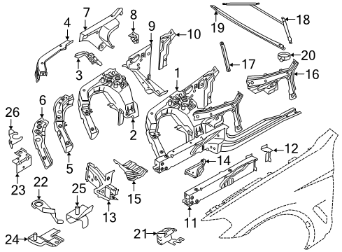2023 BMW X4 M WHEELHOUSING WITH VIN, FRONT Diagram for 41002456024