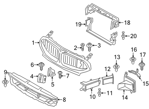 2022 BMW 840i Gran Coupe Air Flaps Top Diagram for 51745A21DD1