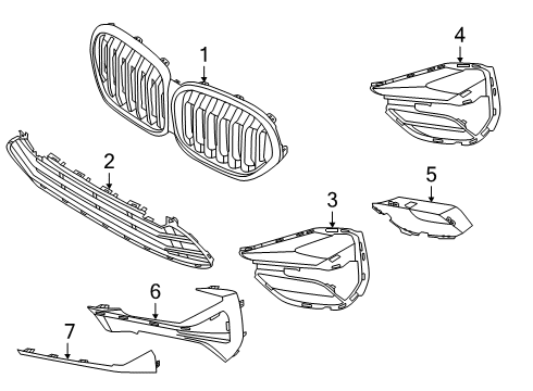 2022 BMW X1 MOUNT, GRILL / TRIM COVER, L Diagram for 51115A2D4D3