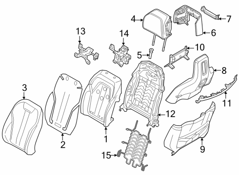 2023 BMW i7 BACKREST FRAME, COMFORT SEAT Diagram for 52109891048