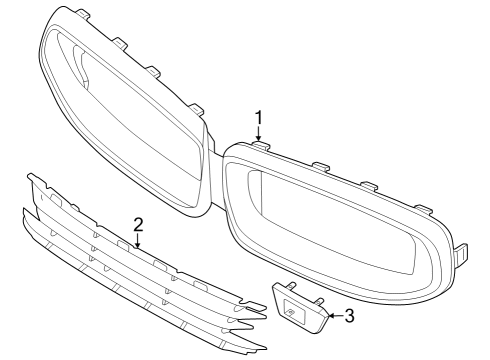 2022 BMW 230i Grill Front Diagram for 51135B3DED5