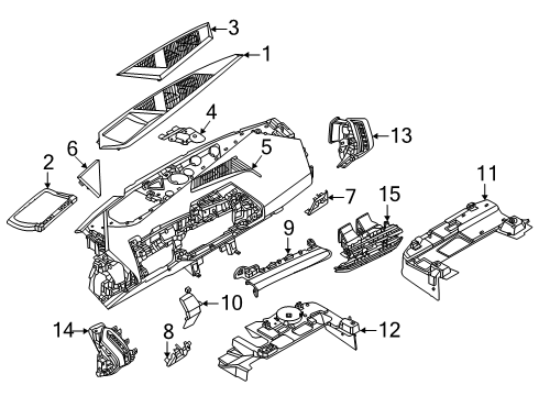 2025 BMW X3 Cluster & Switches, Instrument Panel & Components Diagram 3