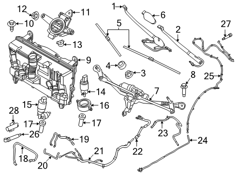 2023 BMW iX SET OF WIPER BLADES Diagram for 61615A0B571