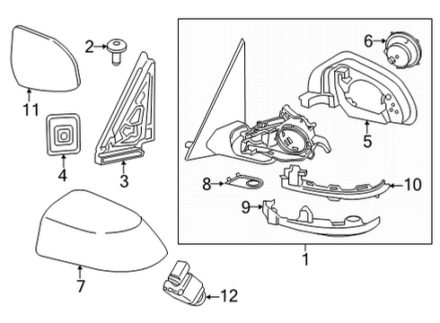 2023 BMW X4 M Exterior Mirror No Lens Heated Diagram for 51168087325