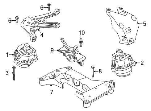 2023 BMW 530e ENGINE MOUNT, RIGHT Diagram for 22119846046