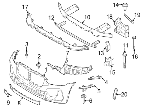 2024 BMW X3 M CARRIER, FRONT Diagram for 51117931195