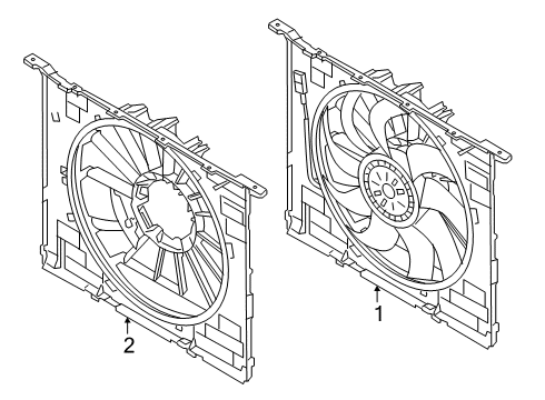 2022 BMW 530i xDrive Fan Housing With Fan Diagram for 17427953401