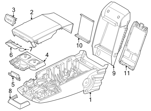 2024 BMW i7 TRIM FOR CENTER ARMREST Diagram for 52205A44543