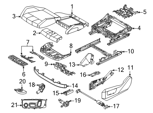 2025 BMW M5 SWITCH SEAT ADJUSTMENT LEFT Diagram for 61315A6E131