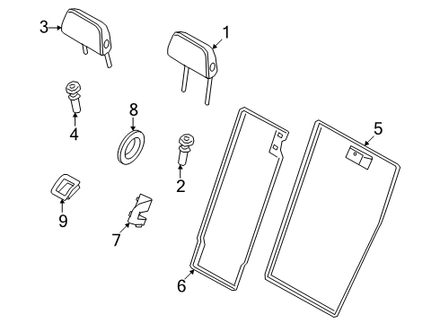2025 BMW 228 xDrive Gran Coupe Rear Seat Components Diagram 2