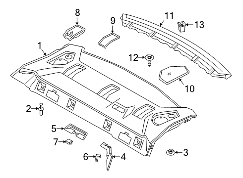 2025 BMW 330i xDrive Rear Window Shelf Diagram for 51467482697