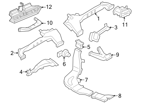2025 BMW 430i xDrive Gran Coupe COLD-AIR DUCT, PASSENGER'S S Diagram for 64225A55020