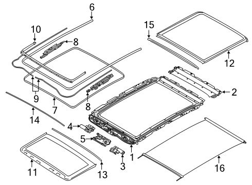 2023 BMW X4 ROLLER SUNBLIND Diagram for 54109466781