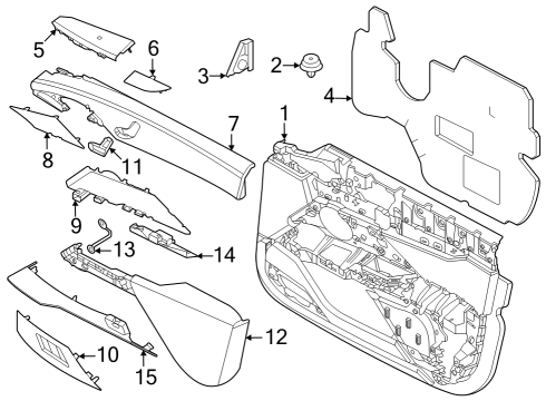 2025 BMW 750e xDrive ARMREST RIGHT FRONT Diagram for 51415A568D4