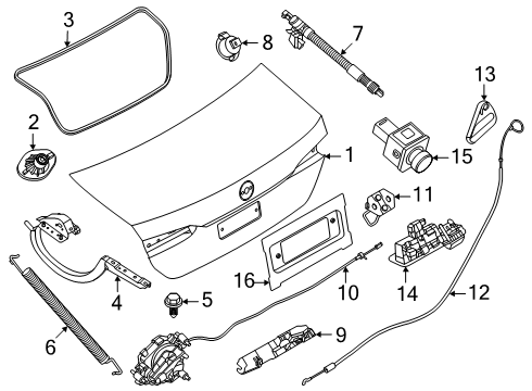 2024 BMW 530i xDrive Trunk Lid Lock Diagram for 51245A9C0C2