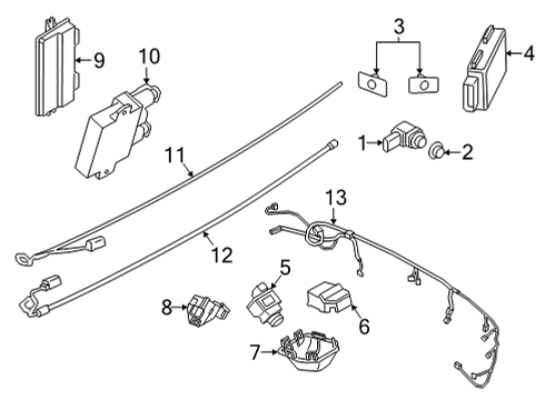 2023 BMW X4 M ULTRASONIC SENSOR, MARINA BA Diagram for 66207927834