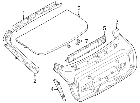 2024 BMW 430i Gran Coupe TRUNK LID TRIM PANEL Diagram for 51497487589