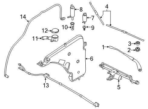 2021 BMW 230i xDrive SET OF WIPER BLADES Diagram for 61615A43583