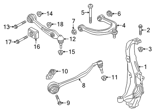 2021 BMW X6 M CONTROL ARM WITH RUBBER MOUN Diagram for 31108866772