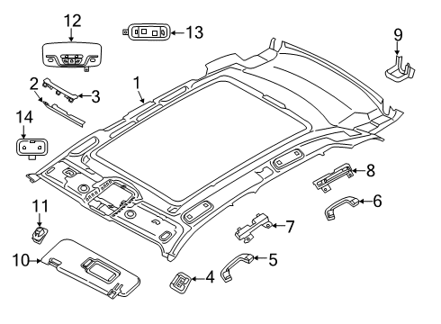 2021 BMW X3 Headlining Panoramic Roof Diagram for 51445A6B327