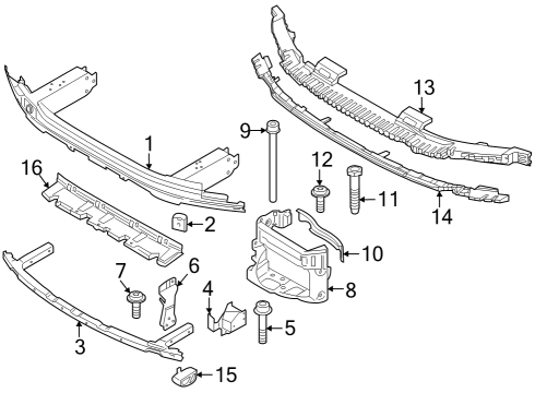 2022 BMW 530e xDrive IMPACT ABSORBER, LOWER FRONT Diagram for 51118746307