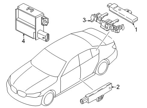 2025 BMW 550e xDrive CONTROL UNIT FOR SMART OPENE Diagram for 61355B3ED72