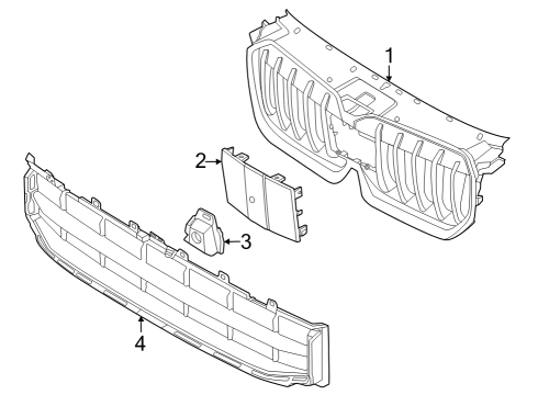 2023 BMW X1 GRILLE CENTER BOTTOM Diagram for 51119883593