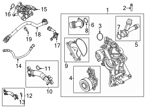2025 BMW M440i Gran Coupe HOSE WATER PUMP Diagram for 17125A3B5D3