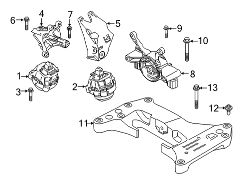 2023 BMW X3 ENGINE MOUNT, RIGHT Diagram for 22119894850