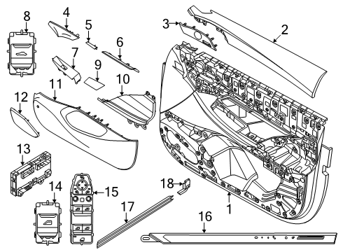 2024 BMW 530i xDrive ARMREST LEFT FRONT Diagram for 51417887225