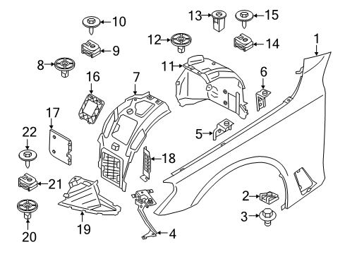 2023 BMW 530e xDrive Bottom Left Cover Diagram for 51718082211