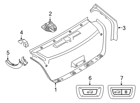2021 BMW 740i xDrive TRUNK LID LOCK SWITCH Diagram for 61315A64C24