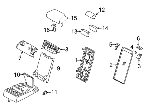 2021 BMW X6 Leather Head Restraint Center Diagram for 52207948752