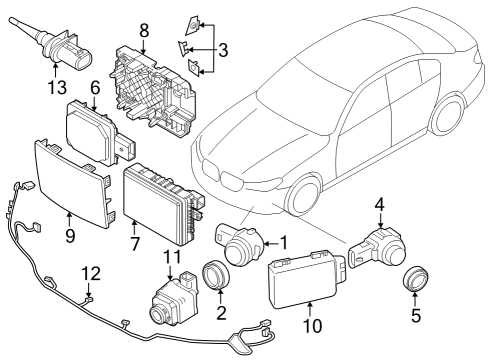 2024 BMW i7 FRONT RADAR SENSOR Diagram for 66315B3AD16