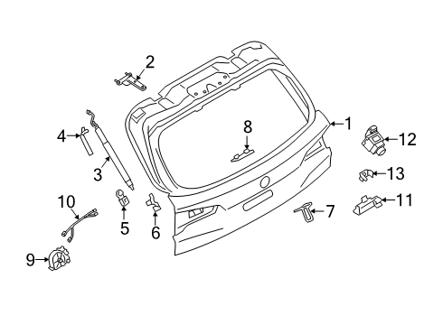 2024 BMW X5 M TRUNK LID LOCK, BOTTOM LEFT Diagram for 51249880874