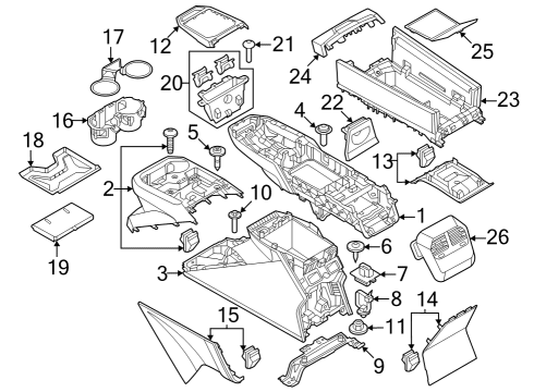 2025 BMW iX CUP HOLDER, CENTER CONSOLE Diagram for 51165A38962