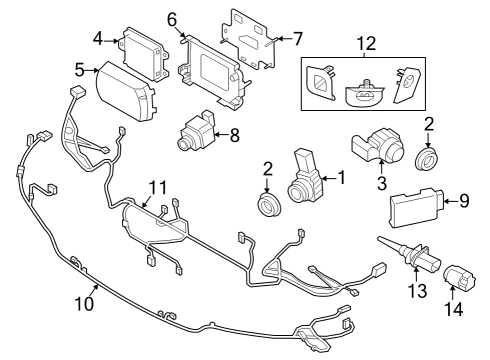 2021 BMW M440i Set Of Mounts, Front PDC / P Diagram for 51119854255