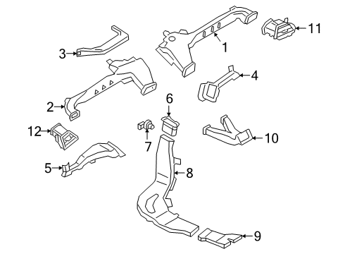 2021 BMW 330i COLD AIR DUCT RIGHT Diagram for 64225A04AB2