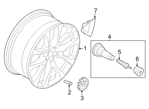 2024 BMW i7 DISC WHEEL LIGHT ALLOY GUNME Diagram for 36105A19DE3