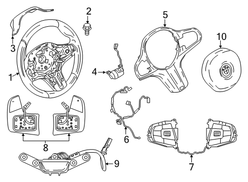 2025 BMW M850i xDrive M SPORT STEERING WHEEL LEATH Diagram for 32305A5C376