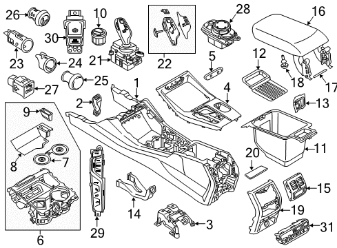2023 BMW X3 M STORAGE TRAY, CUP HOLDER, CE Diagram for 51165A192C3