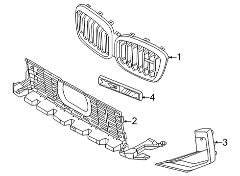 2024 BMW X3 Grill Front Diagram for 51139501169