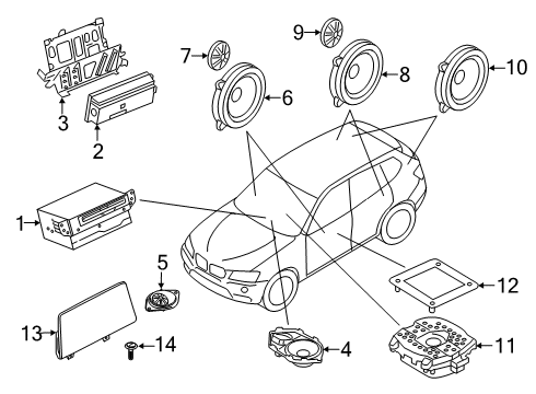 2021 BMW X4 M HOLDER TV MODULE / AMPLIFIER Diagram for 65152637953