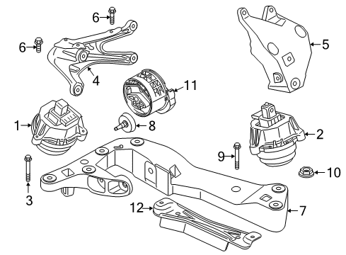 2023 BMW 530e xDrive ENGINE MOUNT, RIGHT Diagram for 22119845248