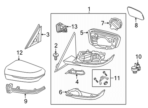 2021 BMW 430i EXTERIOR MIRROR, HEATED, MEM Diagram for 51165B4B5F1