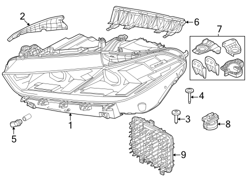 2024 BMW X5 LED HEADLIGHT AHL RIGHT Diagram for 63115A78402