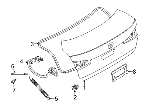 2025 BMW 228 xDrive Gran Coupe Right Trunk Lid Hinge Diagram for 41009635906