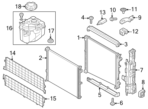 2022 BMW iX HOLDER FOR RADIATOR TOP LEFT Diagram for 17128475150