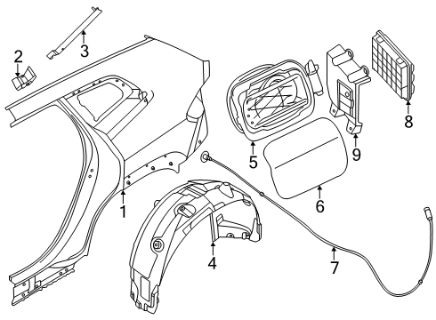 2023 BMW XM Quarter Panel & Components Diagram 2